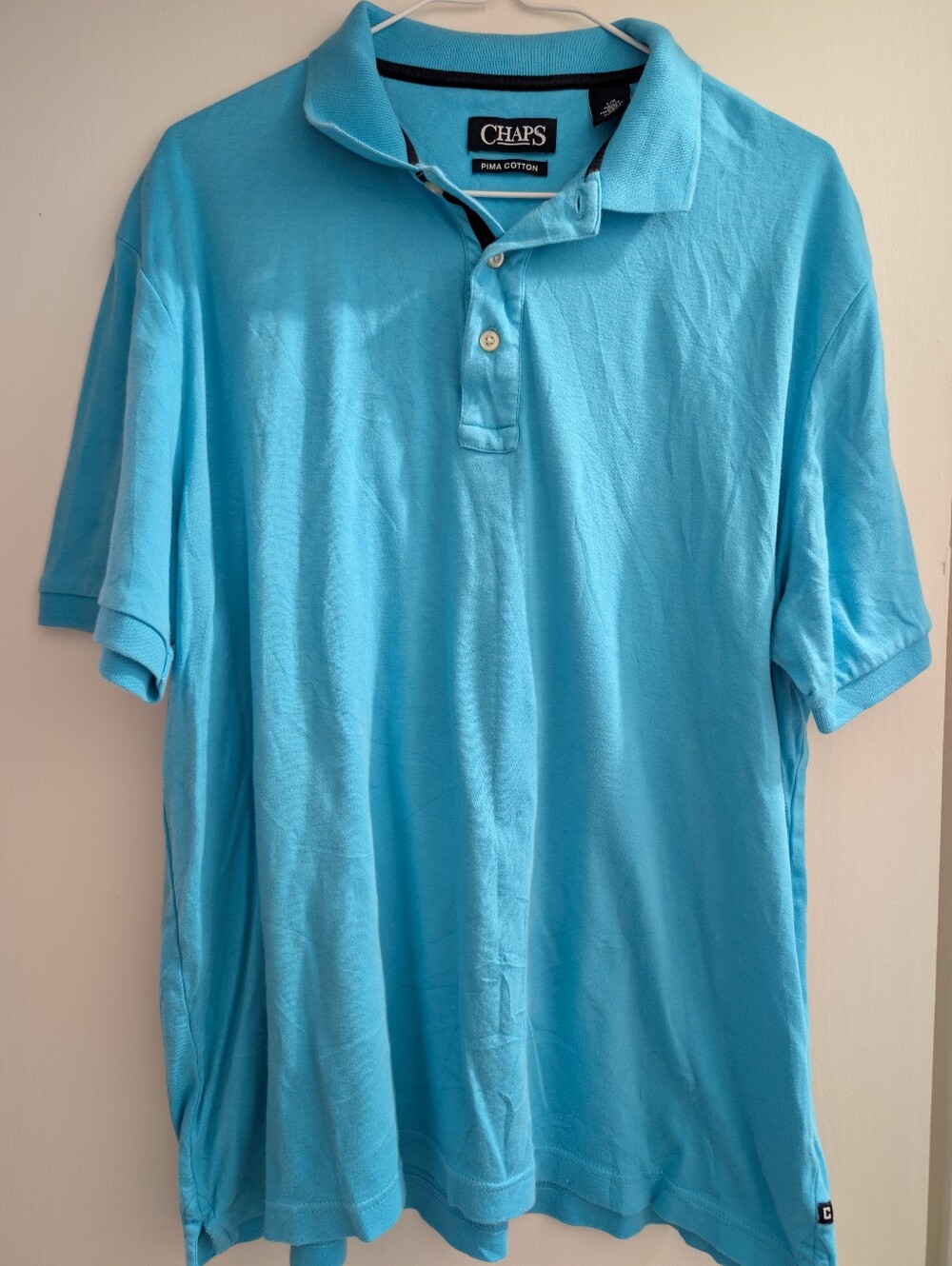 Chaps Men's Blue Cotton Polo. Size L.